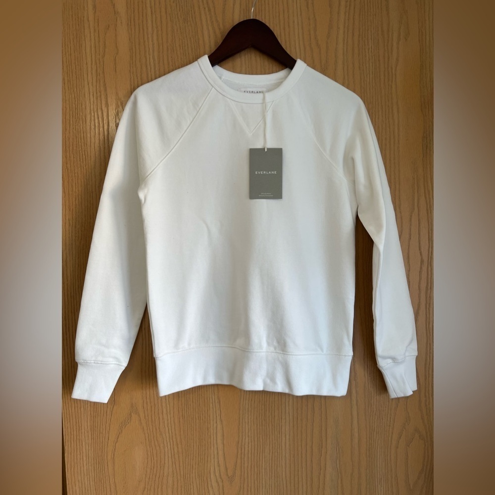 Everlane The Unisex French Terry Crew Sweatshirt white Size XXXS NWT